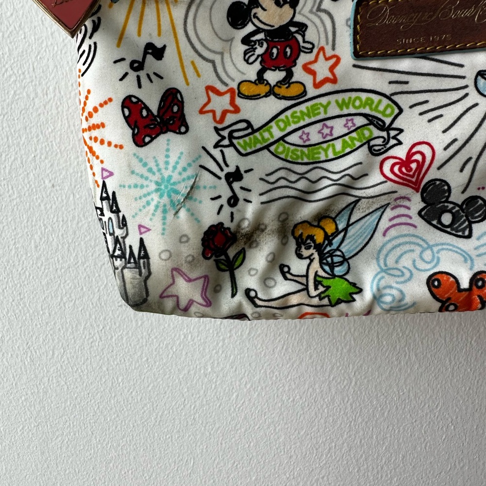 Dooney and Bourke Disney Parks White Sketch Character Cross Body Purse - Picture 3 of 16